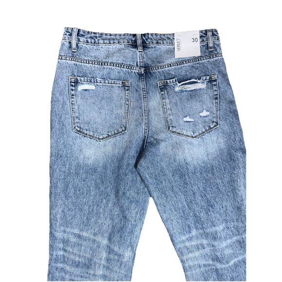 Judy Blue Vervet Sz 30 90s Vintage Crop Jeans Blue Melody Distressed Raw Hem Y2K - Picture 8 of 13